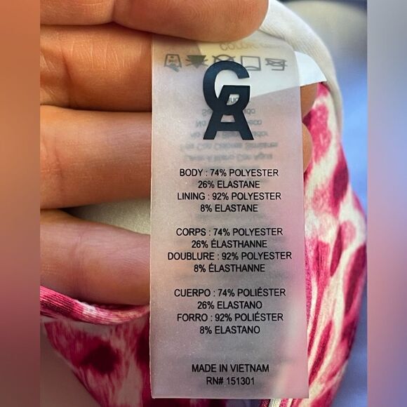 Good American pink Leopard Criss Cross Back Sports Bra. 3 size L or 10/12 - Picture 6 of 8